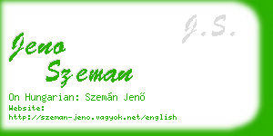 jeno szeman business card